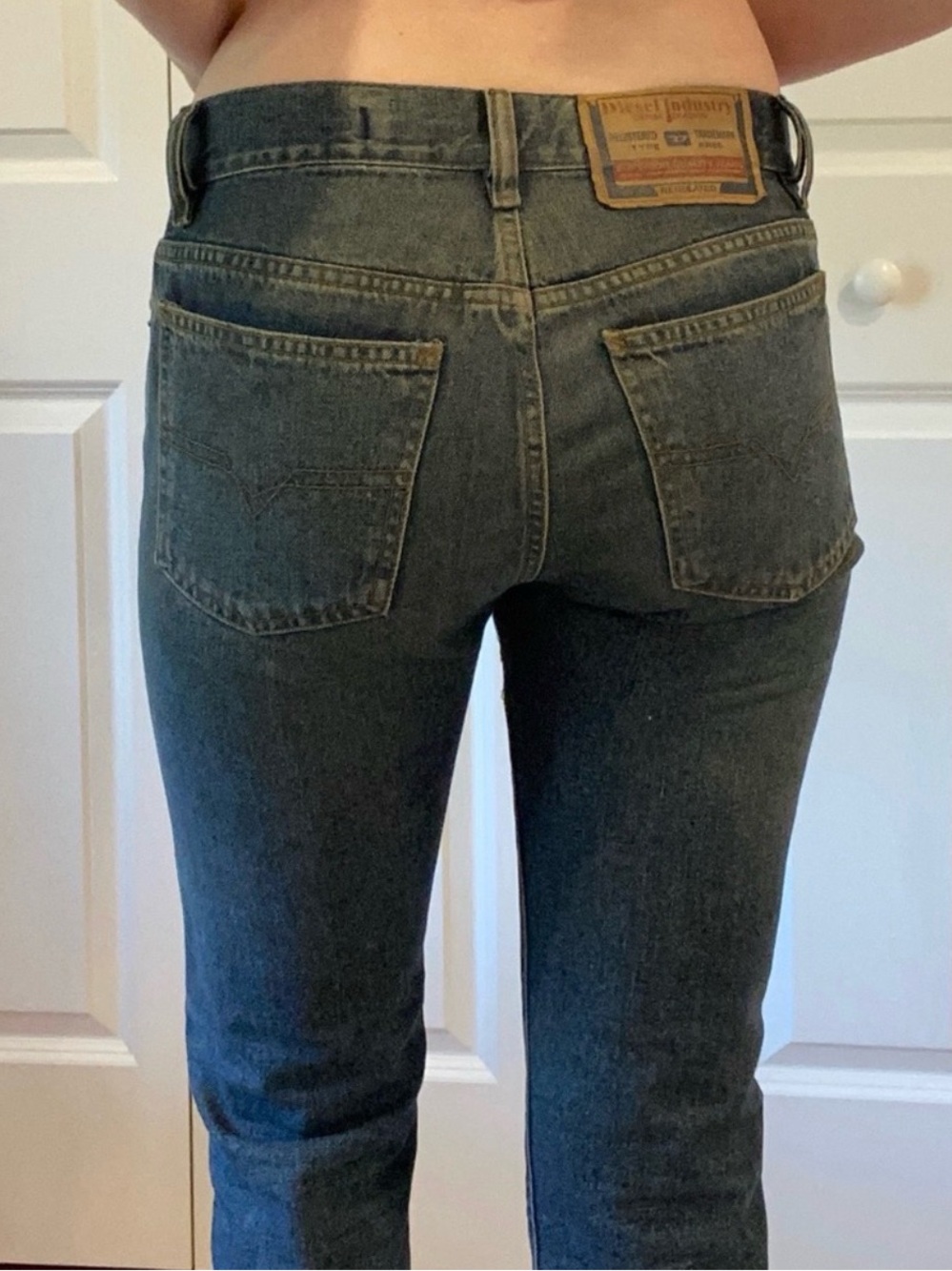 Vintage Diesel Women's Straight Leg Jeans in Light Blue Denim